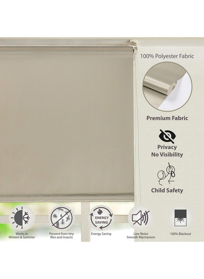 Deco Window 100% Blackout Roller Blinds for Windows (42 Inch W X 84 Inch H, Dark Beige) Sun, UV Protection & Glare Resistant for Home & Office - Image 4