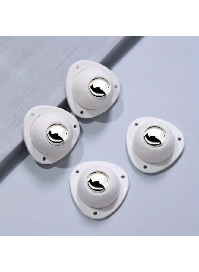 4Pcs Heavy Duty White Rolling Wheels 360 Swivel Motion For Appliances - Image 3