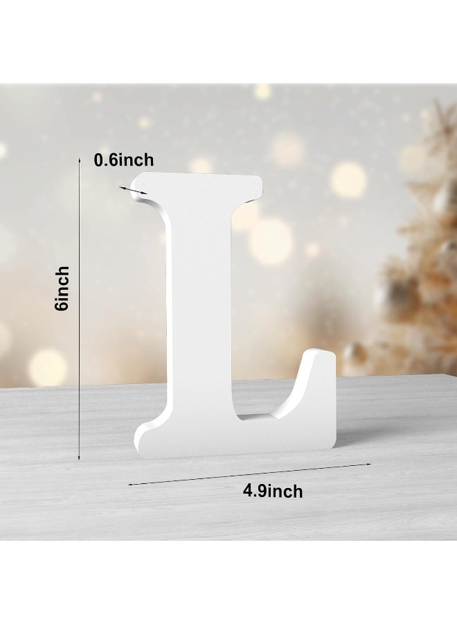 TPGP White Wood Letters - 6 Inch Unfinished Decorative Standing Letters for Wall Decor and Craft - Adult and Children's Names - Image 2