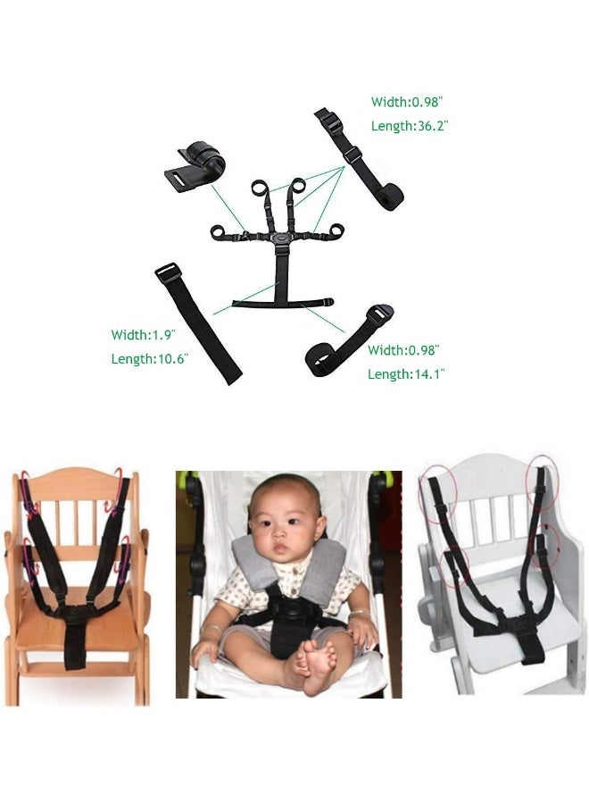 Topwon 5 Point Harness Baby Chair Stroller Safety Belt Pram Buggy Strap for Children High Chair/Pushchair/Booster Replacement - Image 4