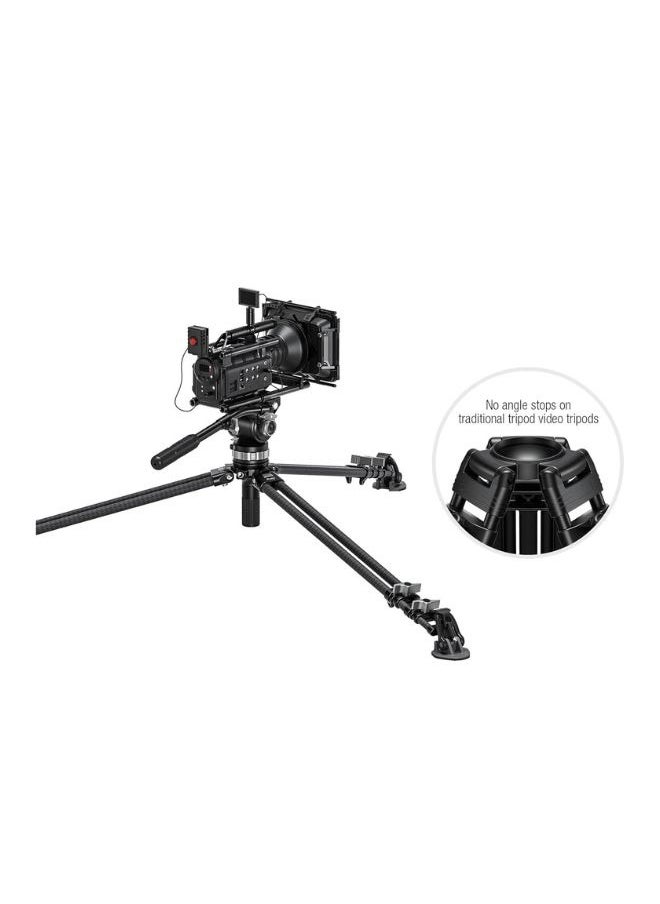 Leofoto Leofoto LVC-193C Carbon Fiber Twin Leg Video Tripod and BV-15 Fluid Head  - Image 4