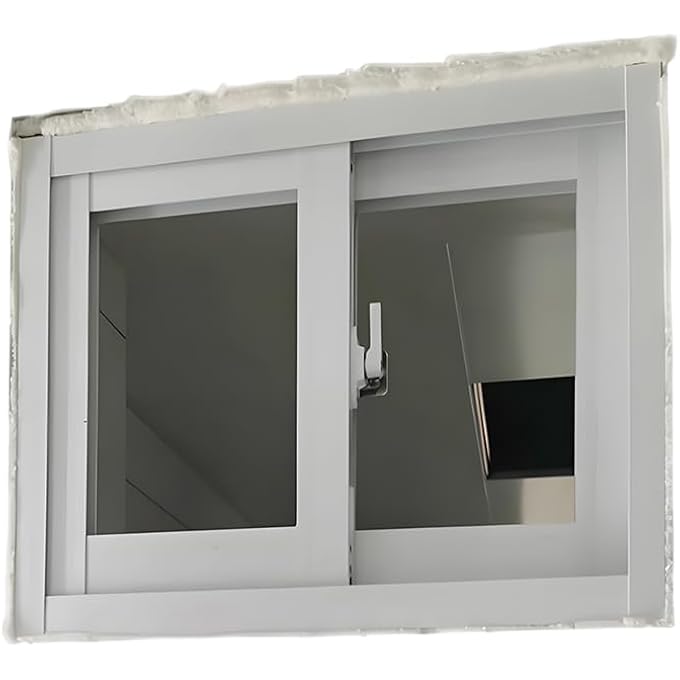 Aluminum Alloy Window, Basement Venting Window, Home Bathroom White Sliding Window (Bvaawtm, 15.75X23.62In) - Image 1