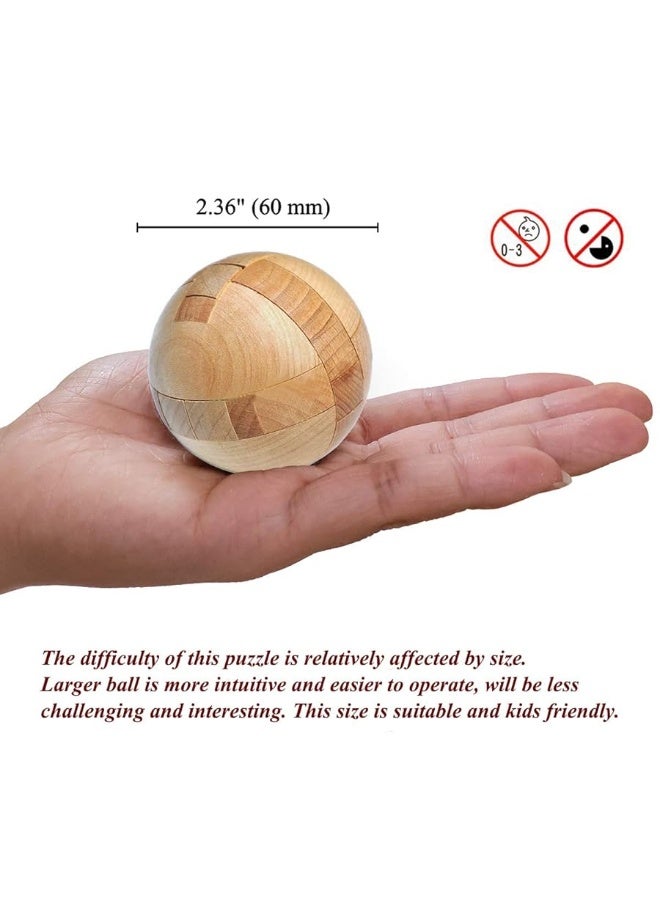 KINGOU Wooden Puzzle Magic Ball Brain Teasers Toy Intelligence Game Sphere Puzzles for Adults/Kids - Image 4