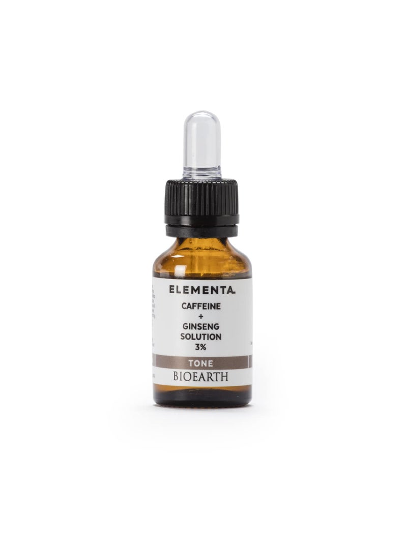 BIOEARTH Bioearth ElementaTONE face serum with caffeine and 3 ginseng extract for bags and dark circles Draining and toning effect Dermatologically tested 100 vegan AIAB certification  15ml Pack 