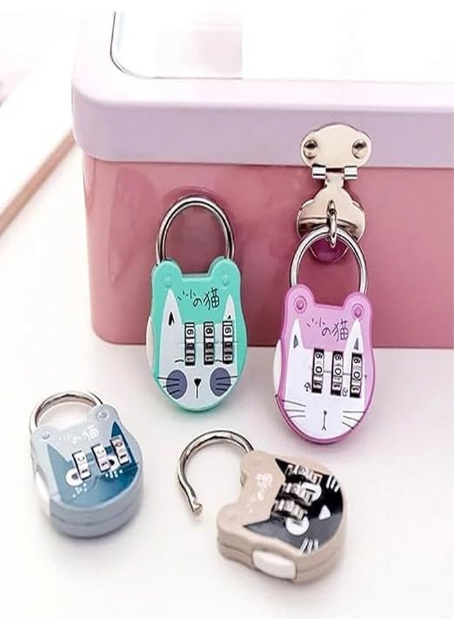 ZAEGO Cute Cat Combination Luggage Backpack Mini Lock for Locker,Travel Zipper Lock for Student, Dormitory, Briefcases,Computer Bags 3-Digit Code Password and Hasps, Padlocks. - Image 5