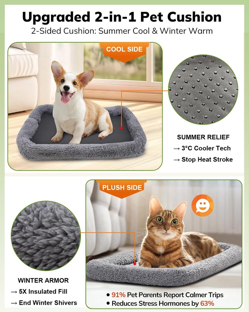 Morpilot Cat Carrier - Cat Carrier Soft for Medium or Large Cats up to 20lbs, with Dual-Sided Cushion, Secure Buckle and Foldable Bowl, Dog Carriers for Small Dogs(Purple)-17.3" L x 12.2" W x 13.4" H - Image 2