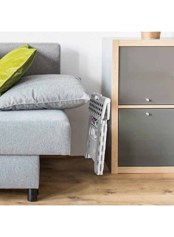 Delxo ديلكسو 13" كرسي خطوة قابل للطي للأطفال والبالغين، كراسي خطوة قابلة للطي غير قابلة للانزلاق مع مقبض، كرسي قابل للطي من البلاستيك للحمام، غرفة النوم، المطبخ، يتحمل حتى 300 رطل أبيض - Image 5