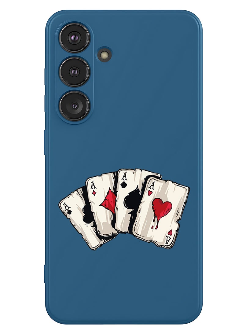 Theodor Protective Slim Fit Case Liquid Silicone Cover with Full Body Protection Anti-Scratch Shockproof Case For Samsung Galaxy S25 Plus (Blue) - aces 2 - Image 1