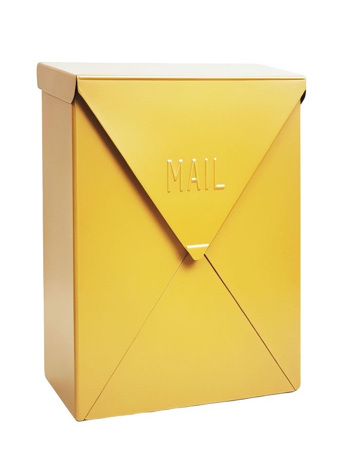 NACH Mailboxes for Outside Wall Mount, 12 x 12 x 4.8 inch Yellow Mail Boxes for House Outside, Waterproof Mailboxes for Outside - Chicago Style Mail Box - Image 1