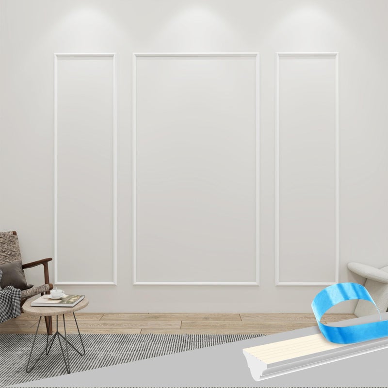 Maguesh Peel and Stick Wall Molding Kit, 3D Premade Accent Molding Decorative Strips for Interior Wall Moulding Decor, Self Adhesive Decorative Strips(2*(24"Ã—88")+48"Ã—88") - Image 1