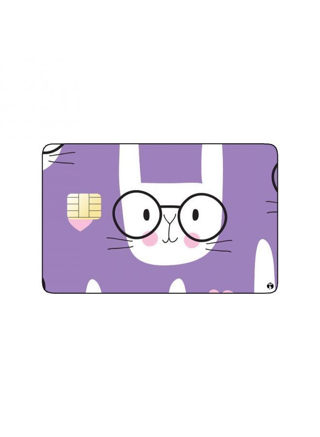 RKN PRINTED BANK CARD STICKER Cute Rabbit Drawing With Glasses - Image 1