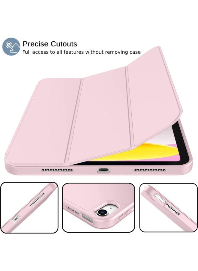 Suitable For IPad AIR13M 2025 Sheath 10.9-inch With Pen Container, Three-fold Smart Protective Cover-Color:Pink-Applicable Model:Ipad 11th Generation A16 (2025)