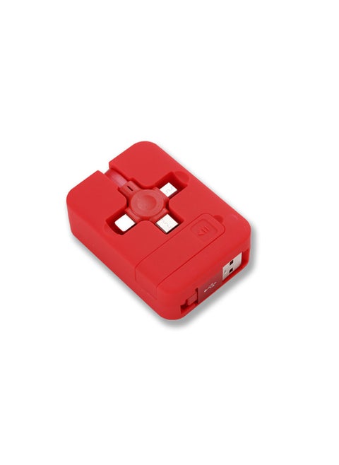 Super Fast Charging Three-in-one Retractable Phone Stand Data Cable Macron Universal Usb-c Type-c Android Phones-Model:Red
