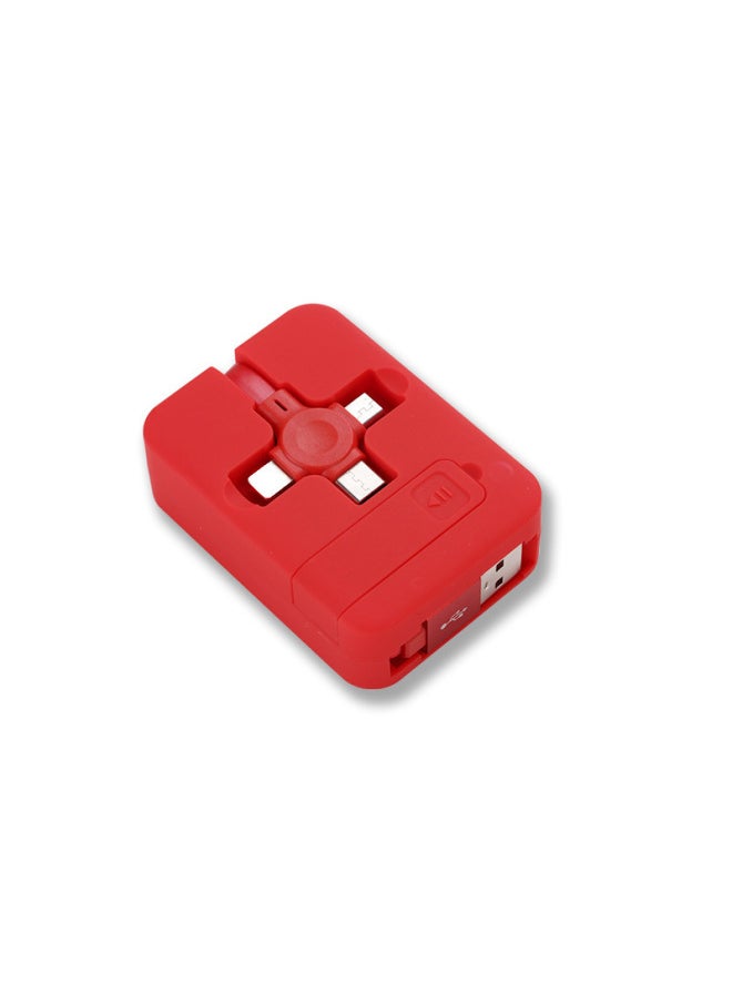Generic - Super Fast Charging Three-in-one Retractable Phone Stand Data Cable Macron Universal Usb-c Type-c Android Phones-Model:Red - Image 1
