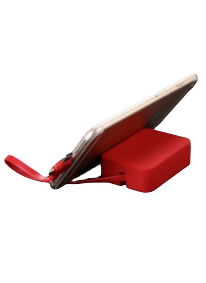 Generic - Super Fast Charging Three-in-one Retractable Phone Stand Data Cable Macron Universal Usb-c Type-c Android Phones-Model:Red - Image 1
