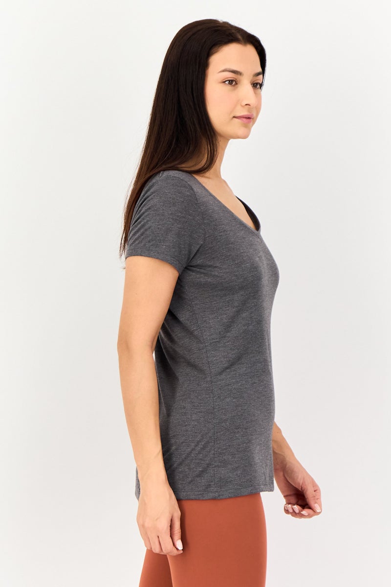 asics Women Sportswear Fit Short Sleeve Training T-Shirt, Heather Grey - Image 2