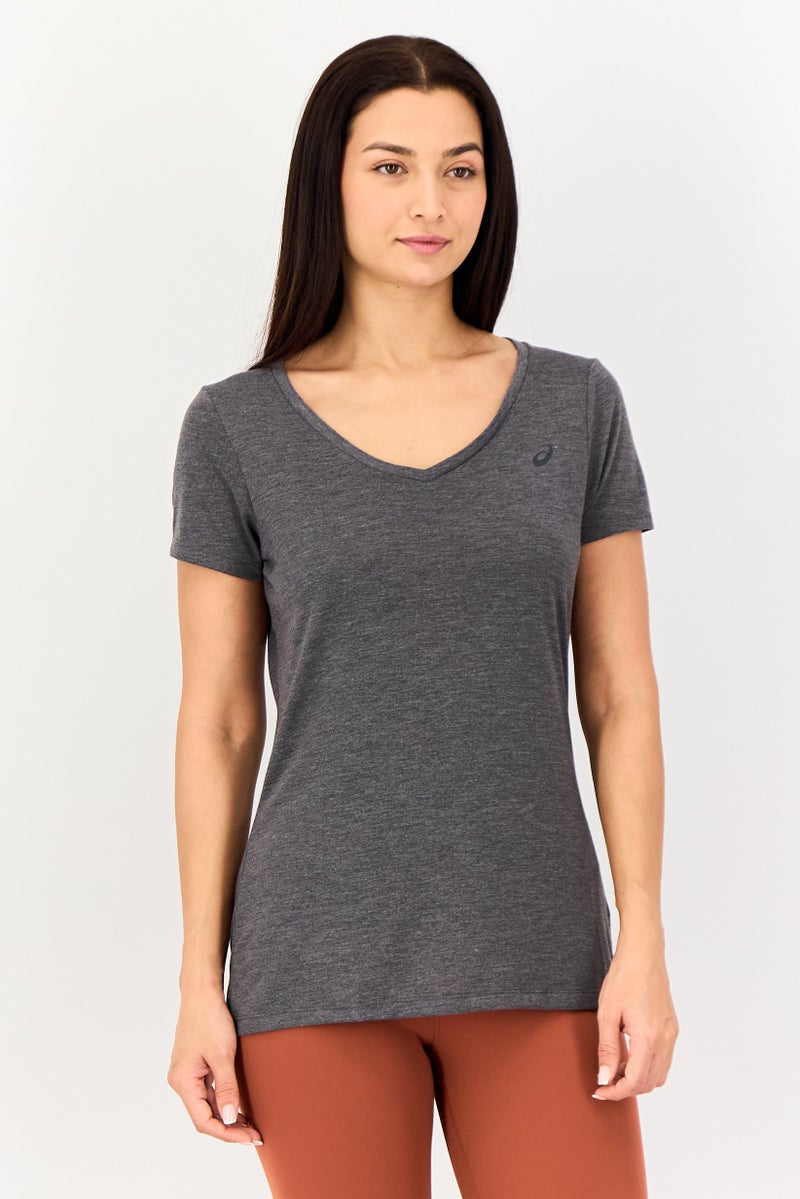 asics Women Sportswear Fit Short Sleeve Training T-Shirt, Heather Grey - Image 1