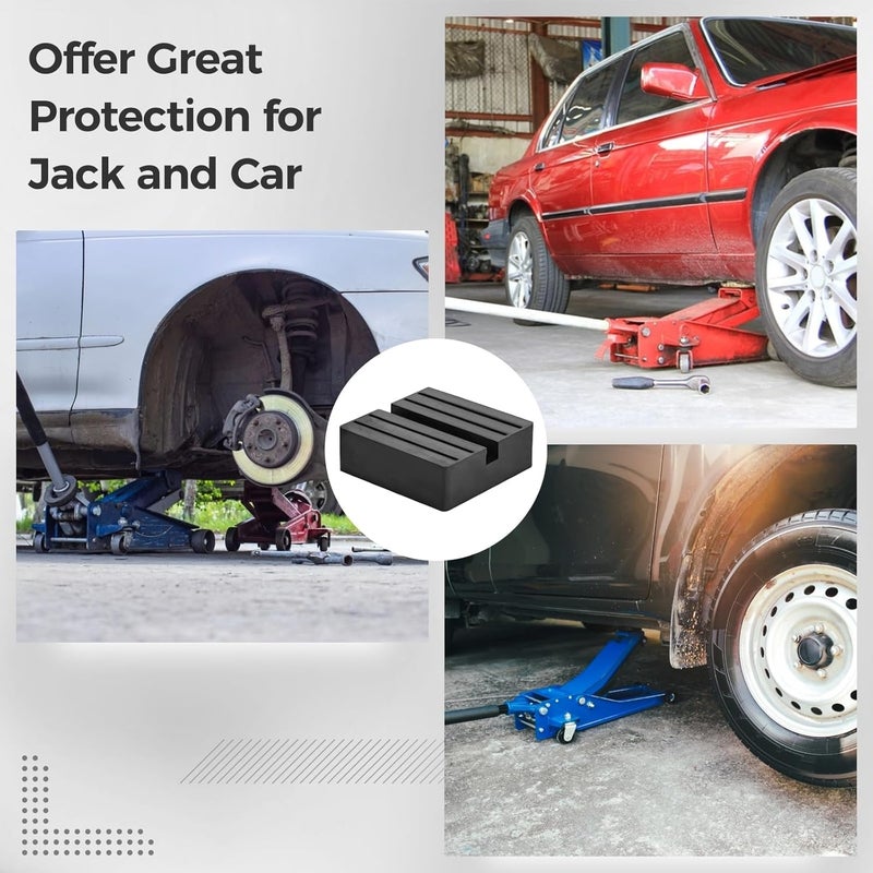 6-Pack Universal Floor Jack Rubber Pads, 2.95 X 2.95 X 0.98 Inch Slotted Anti-Slip Adapter For Car Lifting - Image 5