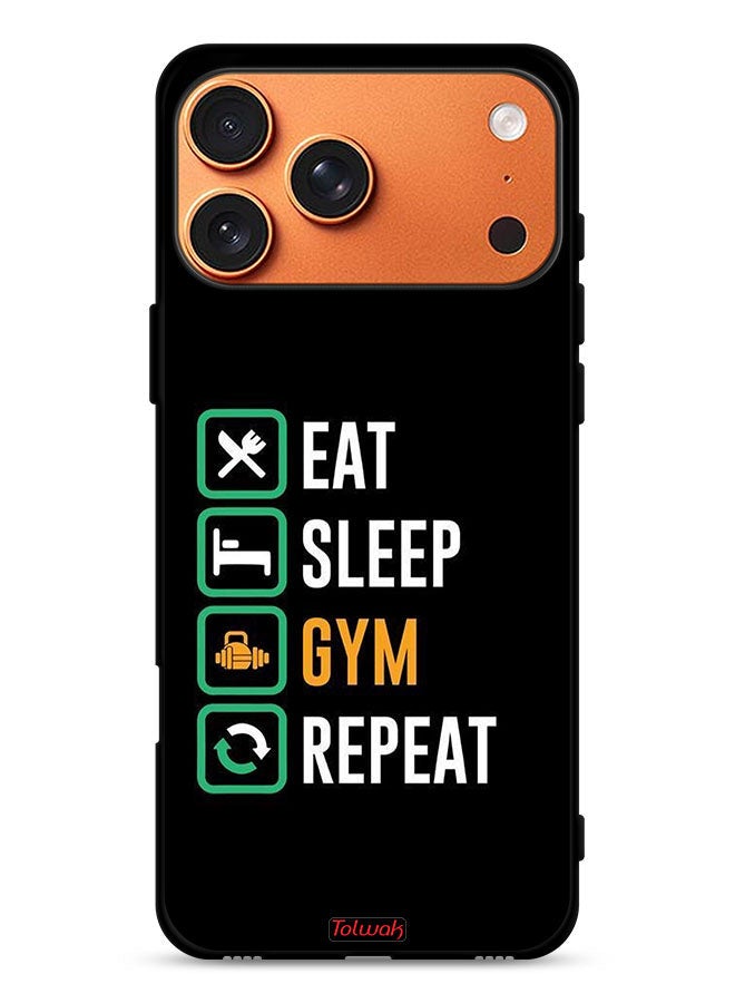 Tolwak Apple iPhone 17 Pro Max Protective Case Cover Eat Sleep Gym Repeat - Image 1