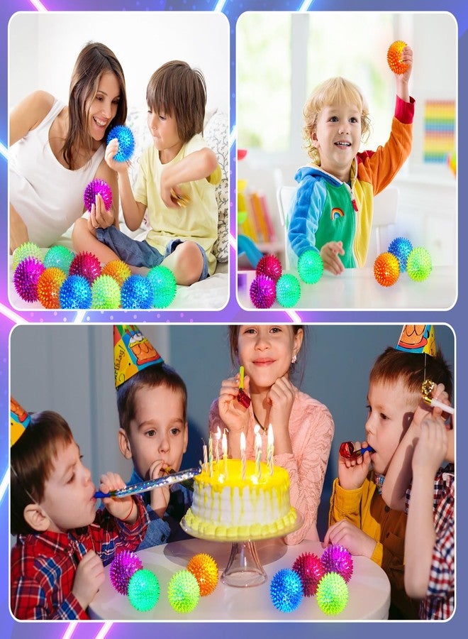 Liliful 16 Pcs Large Light up Bouncy Balls 3.4 Inch LED Rubber Ball Spiky Flashing Lights Holiday Toy Blinking Sensory Bouncy Flash Stress Ball for Adults, Pets, Party Favors, Christmas - Image 4