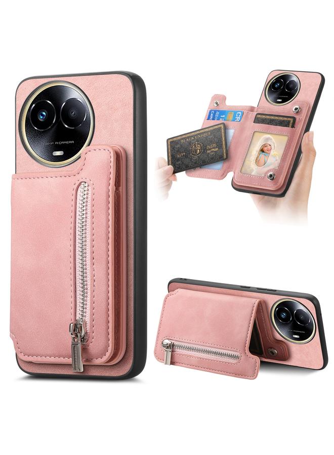 S-TOP Case For Realme 11 4G Global Retro MagSafe Zipper Wallet Card Bag Back Phone Case - Image 1