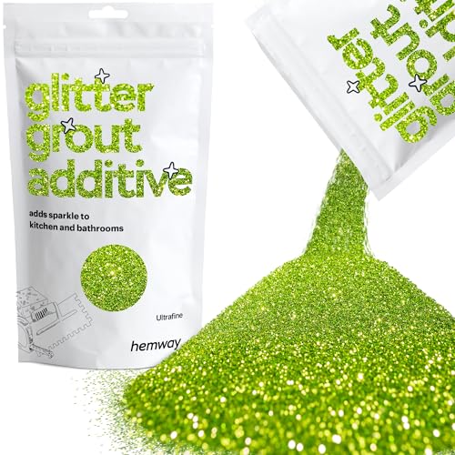 Hemway Lime Green Glitter Grout Tile Additive 100g Tiles Bathroom Wet Room - Image 1