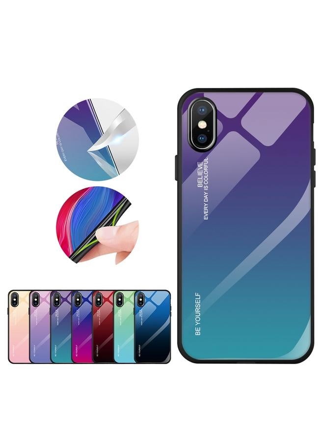 S-TOP Case For iPhone X / XS Gradient Color Glass Case - Image 5