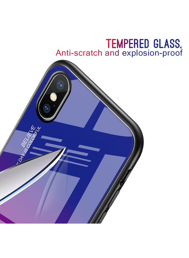 S-TOP Case For iPhone X / XS Gradient Color Glass Case - Image 4