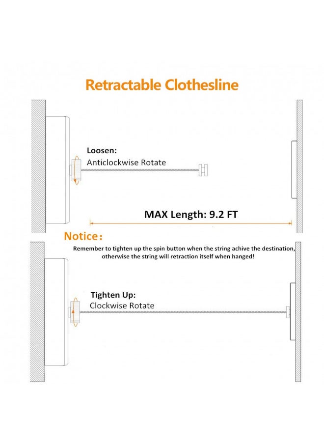 JOOM Retractable Clothesline Indoor Clothes line retracting |Drying Laundry line Bathroom  - Image 3