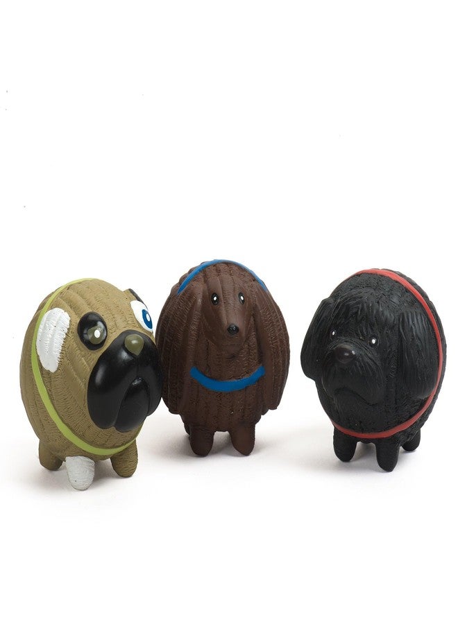 HuggleHounds Assorted Ruff-Tex Latex Ball Dog Toys - Dog Toys Rubber, Puppy Toys, Puppy Essentials, Pool Toy, Heavy Duty Squeaky Ball for Small, Medium & Large Dogs, All Breeds - HuggleMutt 3 Pack - Image 1