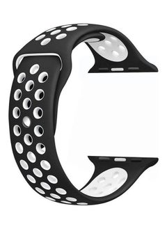 Soft Silicone Sport Strap For Apple Watch Black/ White