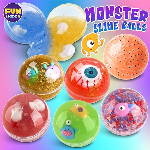 FUN KIDZ Halloween Toy Monster Slime Kit for Girls Ages 6-12, FunKidz Glow in Dark Slime Making Kit for Kids Make Soft Slime Balls with Photochromic Powder Kid Ideal Party Gifts - Image 4