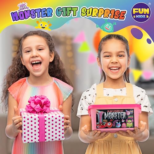 FUN KIDZ Halloween Toy Monster Slime Kit for Girls Ages 6-12, FunKidz Glow in Dark Slime Making Kit for Kids Make Soft Slime Balls with Photochromic Powder Kid Ideal Party Gifts - Image 3
