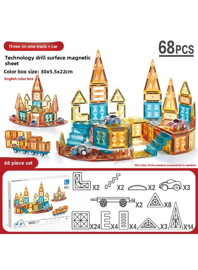 Cross-border Color Window Magnetic Toy Pipe Magnet Children's Slide Ball Magnetic Building Blocks Track Stitching Toys