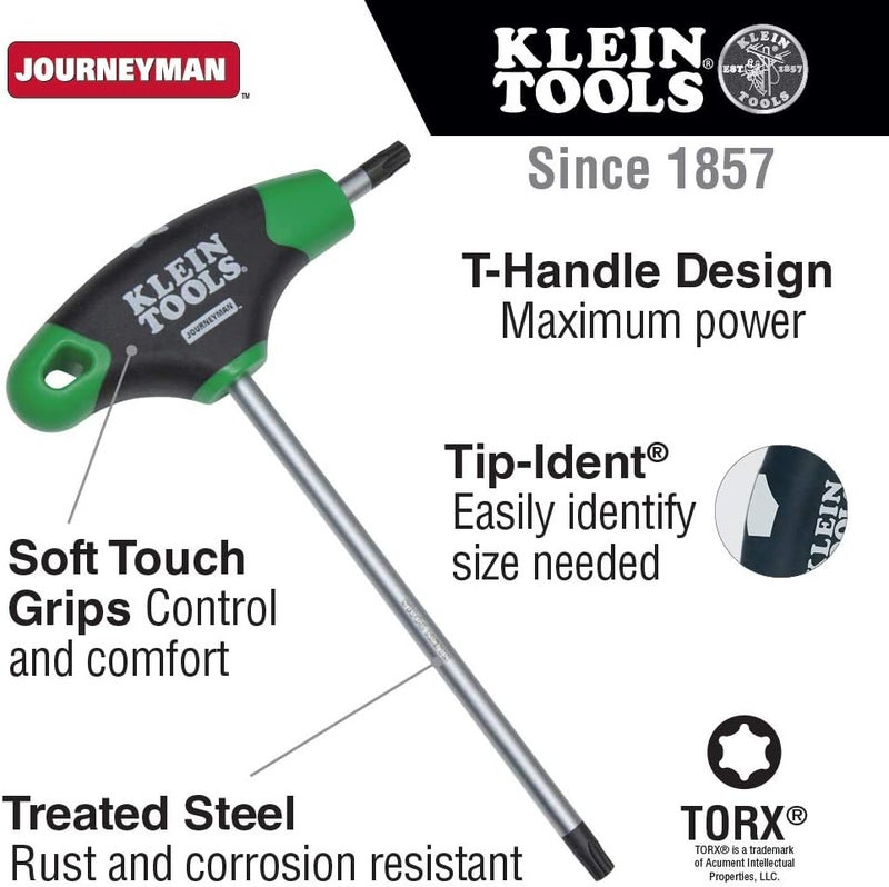 Klein Tools JTH6T10 T10 TORX Hex Key, Journeyman T-Handle, 6-Inch - Image 2