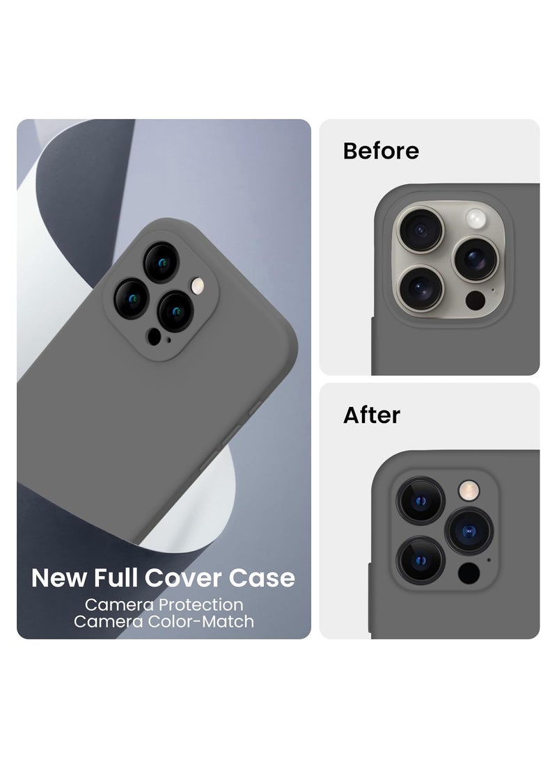 ELTRAZONE Designed for iPhone 15 Pro Max Case, Silicone Upgraded [Camera Protection] for iPhone 15 ProMax Case with [2 Screen Protectors], Anti-Scratch Microfiber Lining, 6.7 inch, Space Gray - Image 3