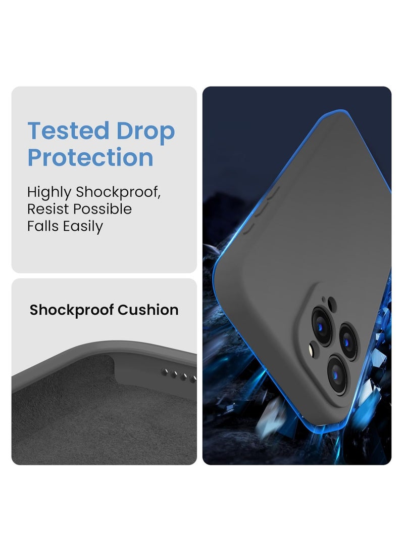 ELTRAZONE Designed for iPhone 15 Pro Max Case, Silicone Upgraded [Camera Protection] for iPhone 15 ProMax Case with [2 Screen Protectors], Anti-Scratch Microfiber Lining, 6.7 inch, Space Gray - Image 4