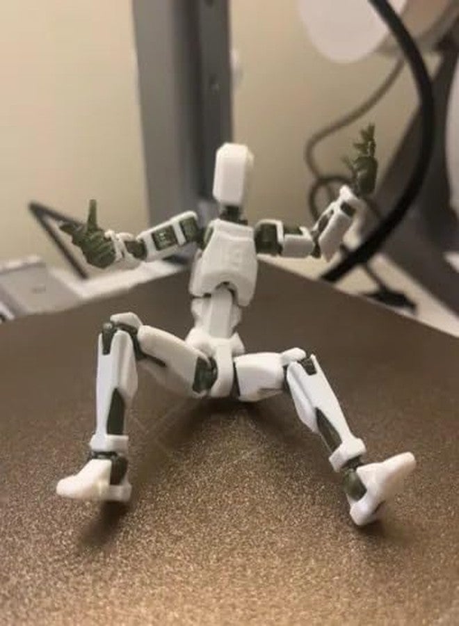 Beoals Robot Assemble,Lucky Robot 13 Action Figure, Creative 3D Printed Action Figure, Multi Jointed Action Figures Desktop Decorations for Kids Adult (Pack of-1) (White) - Image 3