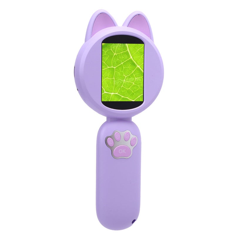 Handheld Digital Microscope: Purple, 1920x1080 HD Photography, 4x Digital Zoom - Built In Educational Games, 650mAh Battery Portable Microscope for Kids, Students, Stem Learning - Image 4