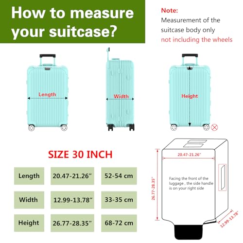 YHOUSE Suitcase Covers For Luggage, 30 Inch Clear PVC Luggage Covers Protector Full Thicken Transparent Waterproof Suitcase Sleeve With Large Velcro for 30" Wheeled Suitcases - Image 2