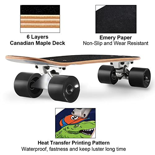 KO-ON Skateboard Complete Skateboards 22 Inch Mini Cruiser Skateboards for Beginners Kids Boys and Girls (Castor T-Rex) - Image 4