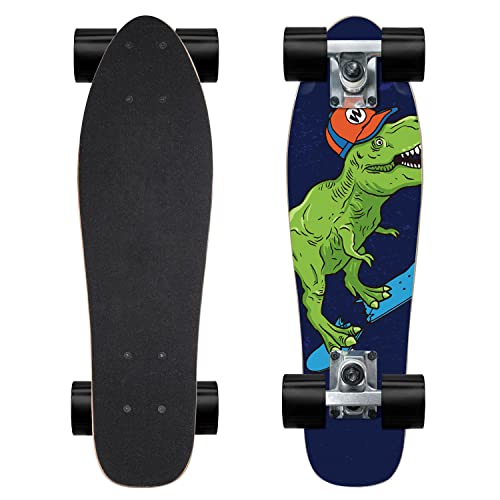 KO-ON Skateboard Complete Skateboards 22 Inch Mini Cruiser Skateboards for Beginners Kids Boys and Girls (Castor T-Rex) - Image 1
