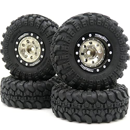 hobbysoul RC 124 Tires Heavy Adjustable Offset 10 beadlock Wheels 10 Wheels Rims and Tires for 124 RC Crawler Axial SCX244Pack Assembled - Image 1