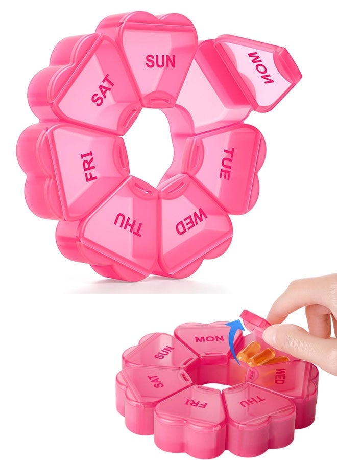 Large Weekly Pill Organizer, Pill Box 7 Day, Daily Vitamin Case Large Capacity Compartments, Pill Containers For Fish Oil Medicine Supplements - Image 1