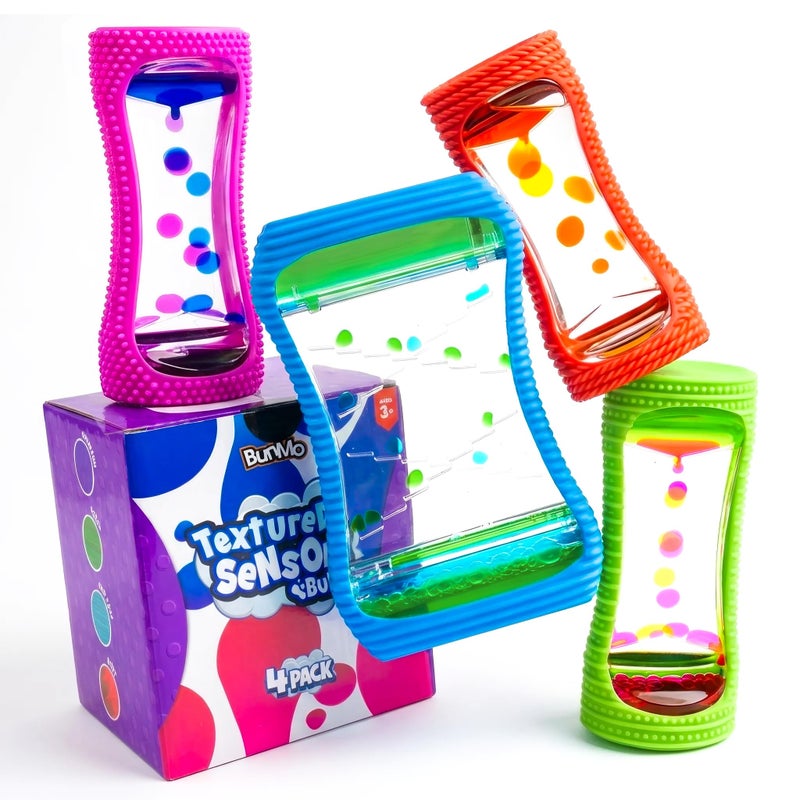 BUNMO Easter Basket Stuffers for Toddler - Liquid Motion Bubbler 4 Pack - Large Sensory Toy - Gentle Fidget - Toddler Easter Basket Stuffers - Stimulating Visual Sensory Timer - Colorful Desk & Travel - Image 1