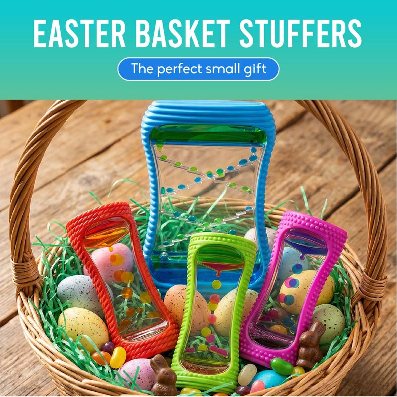 BUNMO Easter Basket Stuffers for Toddler - Liquid Motion Bubbler 4 Pack - Large Sensory Toy - Gentle Fidget - Toddler Easter Basket Stuffers - Stimulating Visual Sensory Timer - Colorful Desk & Travel - Image 2