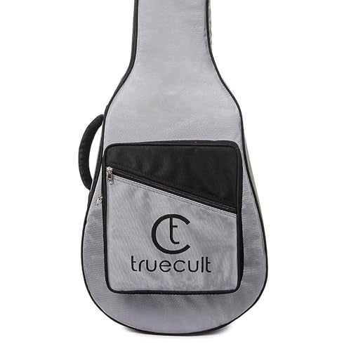True Cult Nylon 1680-Agb512 Waterproof Padded Guitar Bag | Premium Acoustic Guitar Case with 10mm Thick Cushioning | Shock-Resistant, Durable & Adjustable Carry Straps (Light Grey, Unique) - Image 2