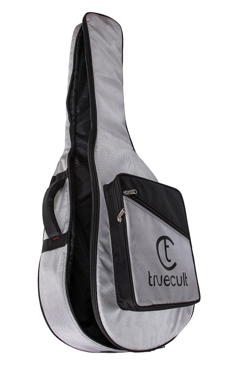 True Cult Nylon 1680-Agb512 Waterproof Padded Guitar Bag | Premium Acoustic Guitar Case with 10mm Thick Cushioning | Shock-Resistant, Durable & Adjustable Carry Straps (Light Grey, Unique) - Image 4