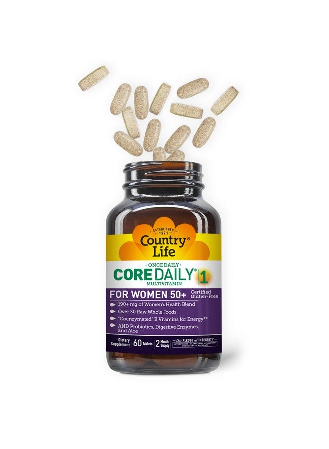 Country Life CORE Daily-1 for Women 50+ Multivitamin - Formulated for Women Over 50, Complete Daily Nutrition with Women's Health Blend, Coenzymated B Vitamins, Probiotics, and Digestive Enzymes - Image 2