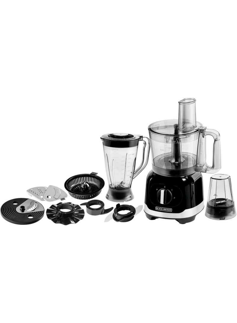 BLACK+DECKER 1000W Multi-function Food Processor – 2.1L Bowl, 1.5L Blender, Citrus Juicer, 100g Grinder, Stainless Steel Blades, 2-Speed with Pulse, All-in-One Kitchen Solution 2.1 L 1000 W FX1000FB-B5 black - Image 3